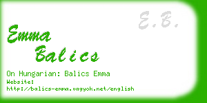 emma balics business card